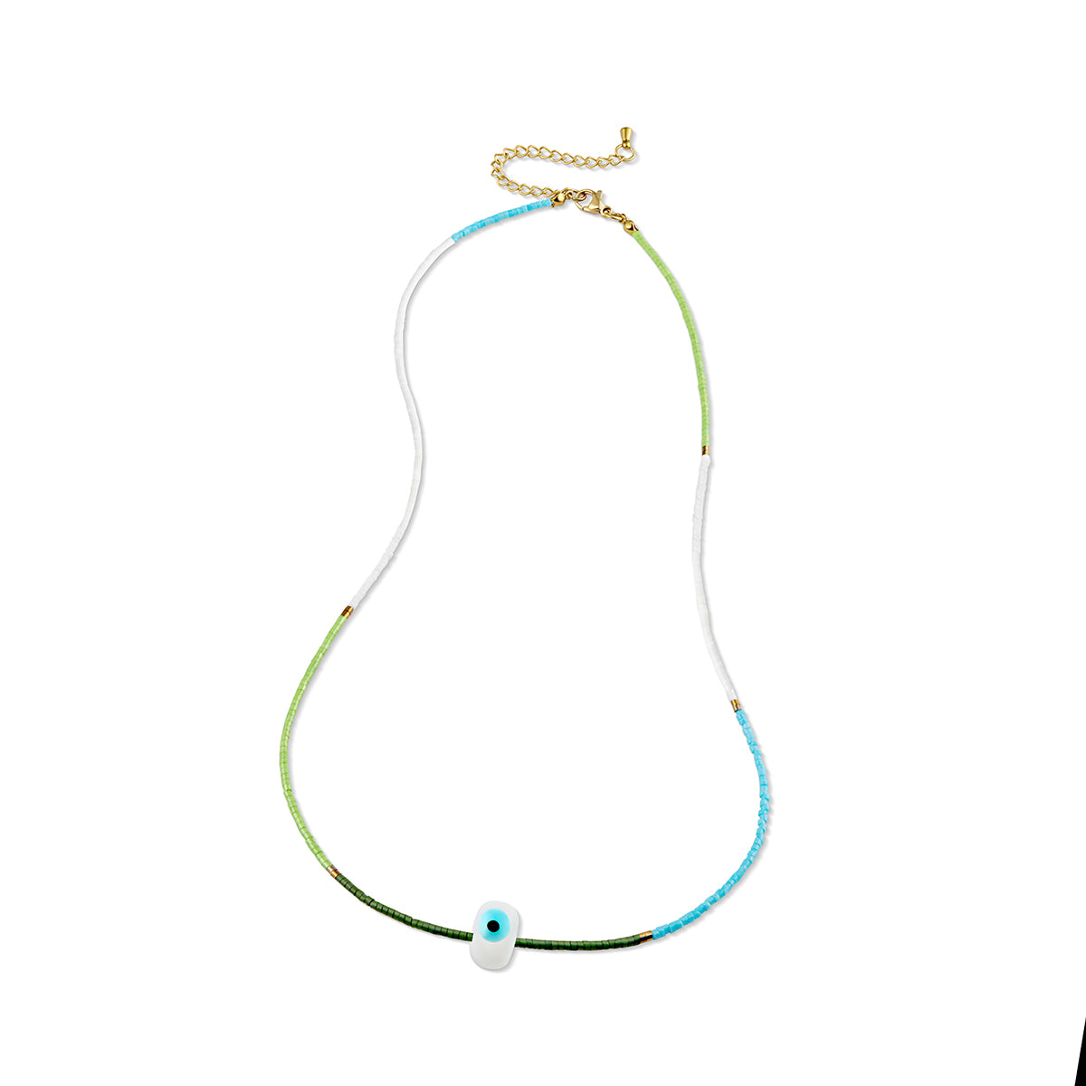 Nola Beaded Necklace with White Eye