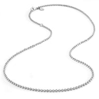 Silver Faceted Ball Chain 18" with ring at 16"