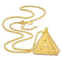 Small Abracadabra Triangle Series 5 paired stunningly with our Faceted Ball Chain.