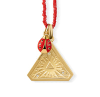Small Abracadabra Triangle Simple Series 7 paired with Red Ladybug Charm and Dylan Eye Necklace.