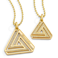 Small & Large Abracadabra Triangle Series 4 on Vermeil Faceted Chain Group.