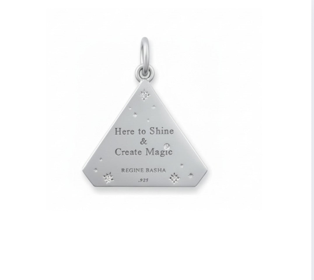 Small Silver Abracadabra Starburst Triangle Series 7 Back