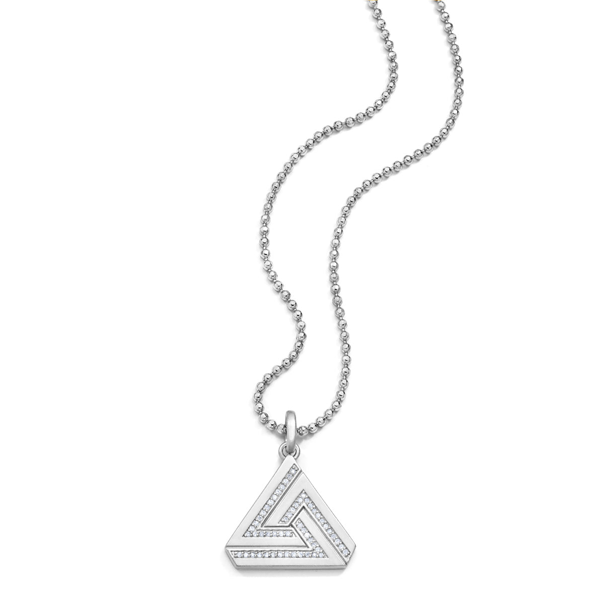Small Silver Abracadabra Triangle Series 1 Charm paired perfectly with Silver Chain.
