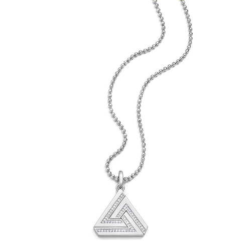 Small Silver Abracadabra Triangle Series 1 Charm paired perfectly with Silver Chain.
