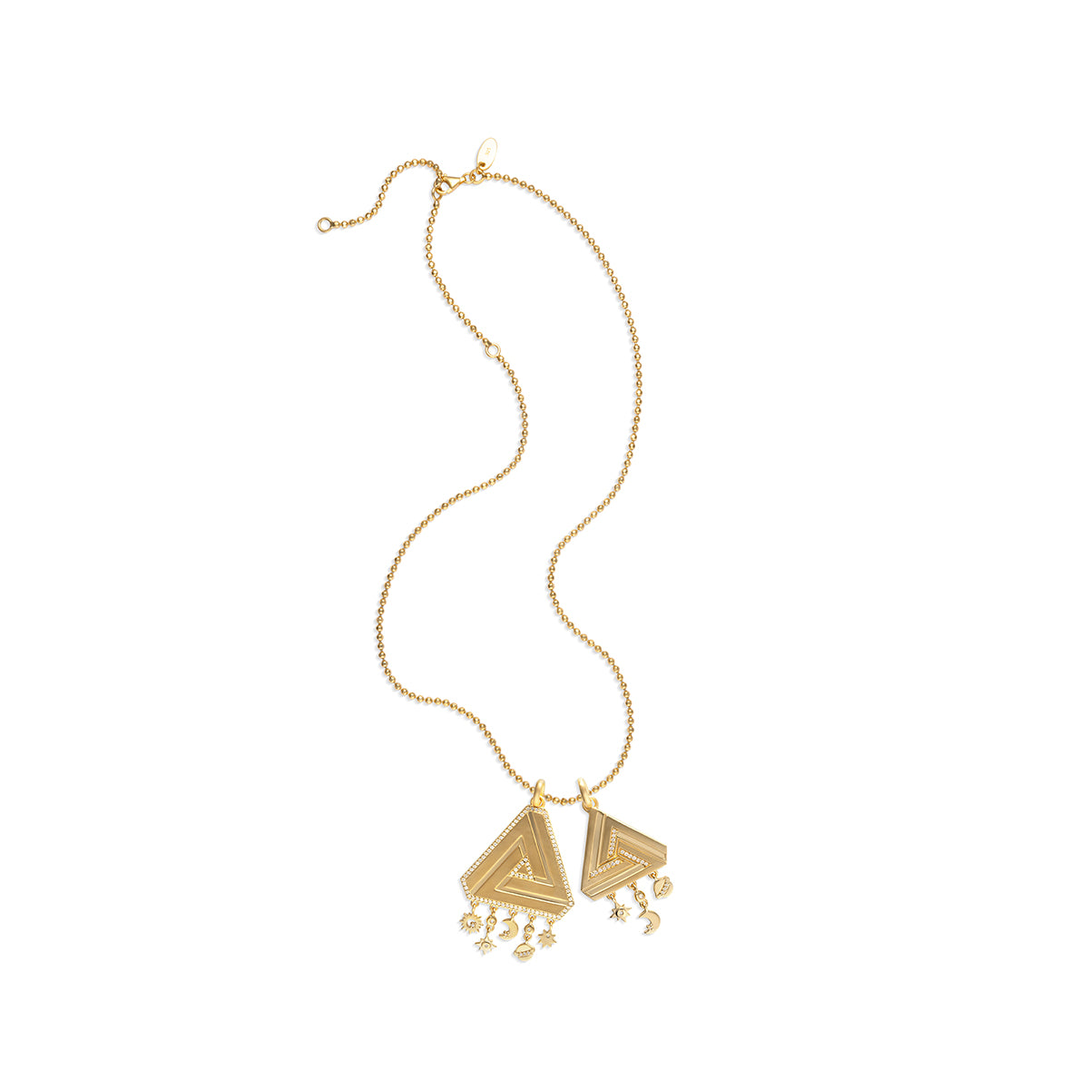 Small and Large Series 6 paired with Vermeil Faceted Chain.  A perfect statement and accent pair.