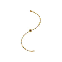 The Charlotte 18K Yellow Gold Light Blue Eye on Diamond Bracelet