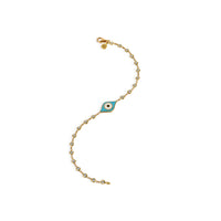 The Grace 18K Light Blue Double Sided Eye on Diamond Bracelet