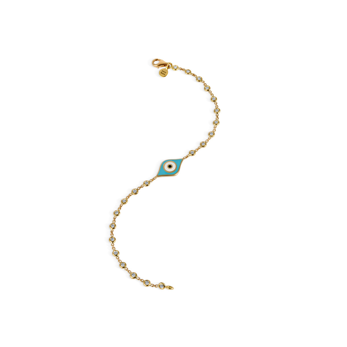 The Grace 18K Light Blue Double Sided Eye on Diamond Bracelet