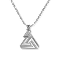 The Melissa Mini Silver Abracadabra Triangle and Simple Series 1 Silver Necklace Perfectly Paired Together on Silver Chain.