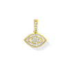 18K Yellow Gold Small Full Diamond Baguette Eye Charm