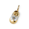 18K Yellow/White Gold 2 Tone Saddle Shoe; .01 ct. with engraving