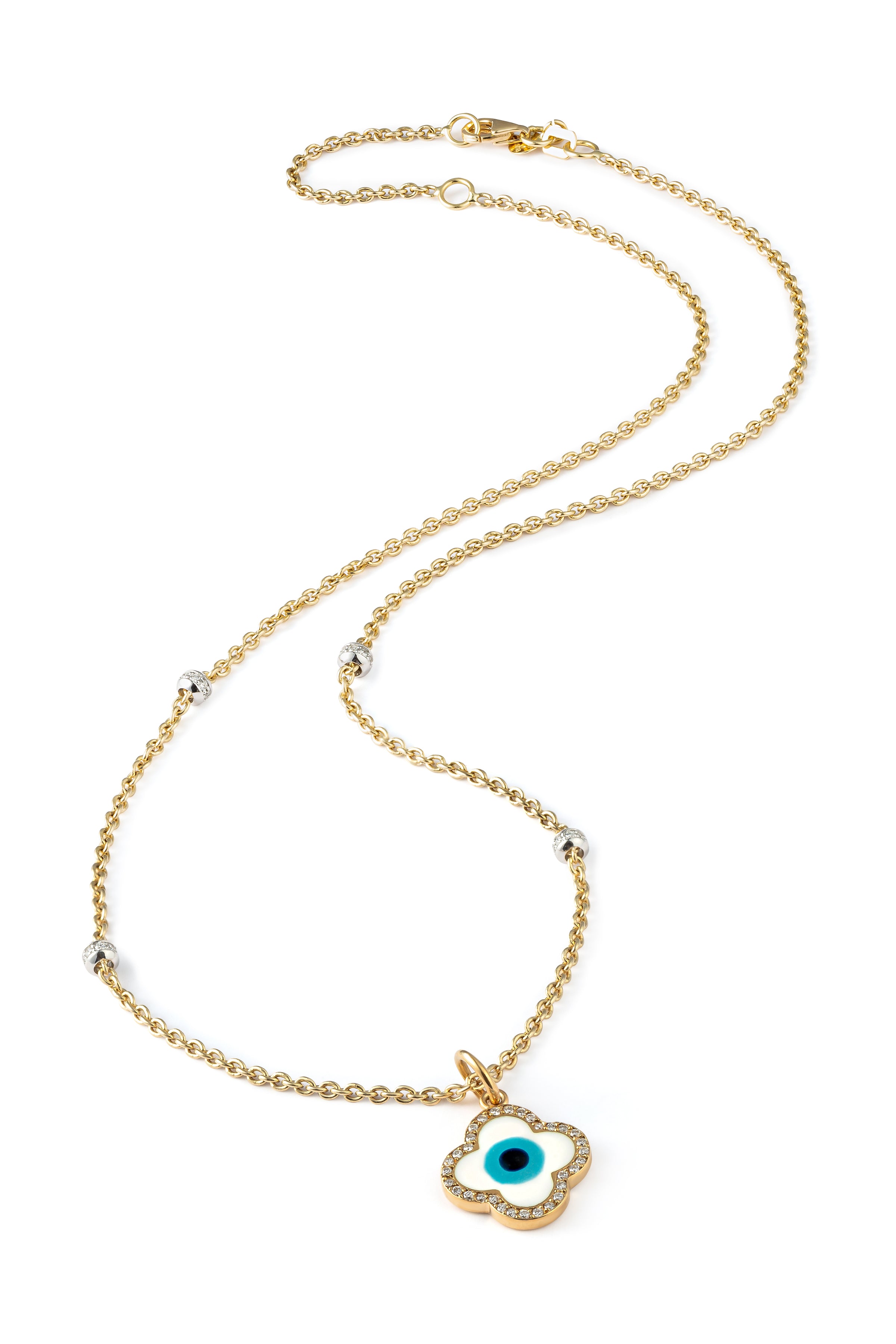 18K Yellow Gold 4 Barrel Necklace