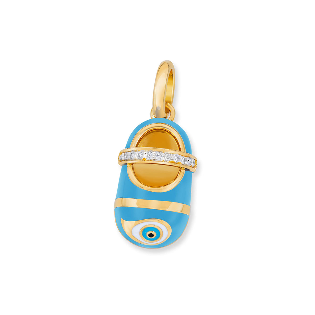 Vermeil Baby Blue Mini Evil Eye Shoe – AB CORP