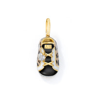 18K Yellow Gold & Diamond Leopard Sneaker with Diamond Heart & Sole