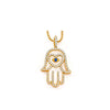 18K Large Open Hand Hamsa Charm with Heart on Necklace - Charm & Necklace sold separately