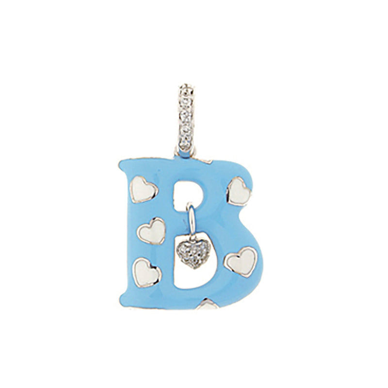 "B" Initial with Hearts & Hanging Heart