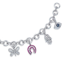 18K Baguette Diamond Charms on Diamond Bracelet - Items Sold Separately