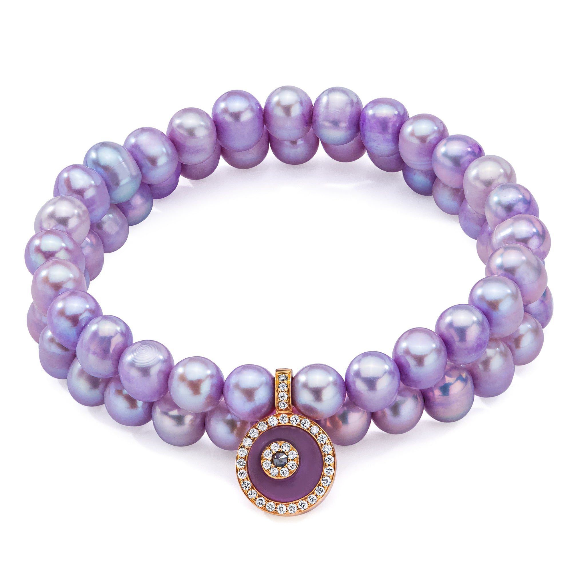 Lilac Pearl Beaded Bracelet Set - Sale