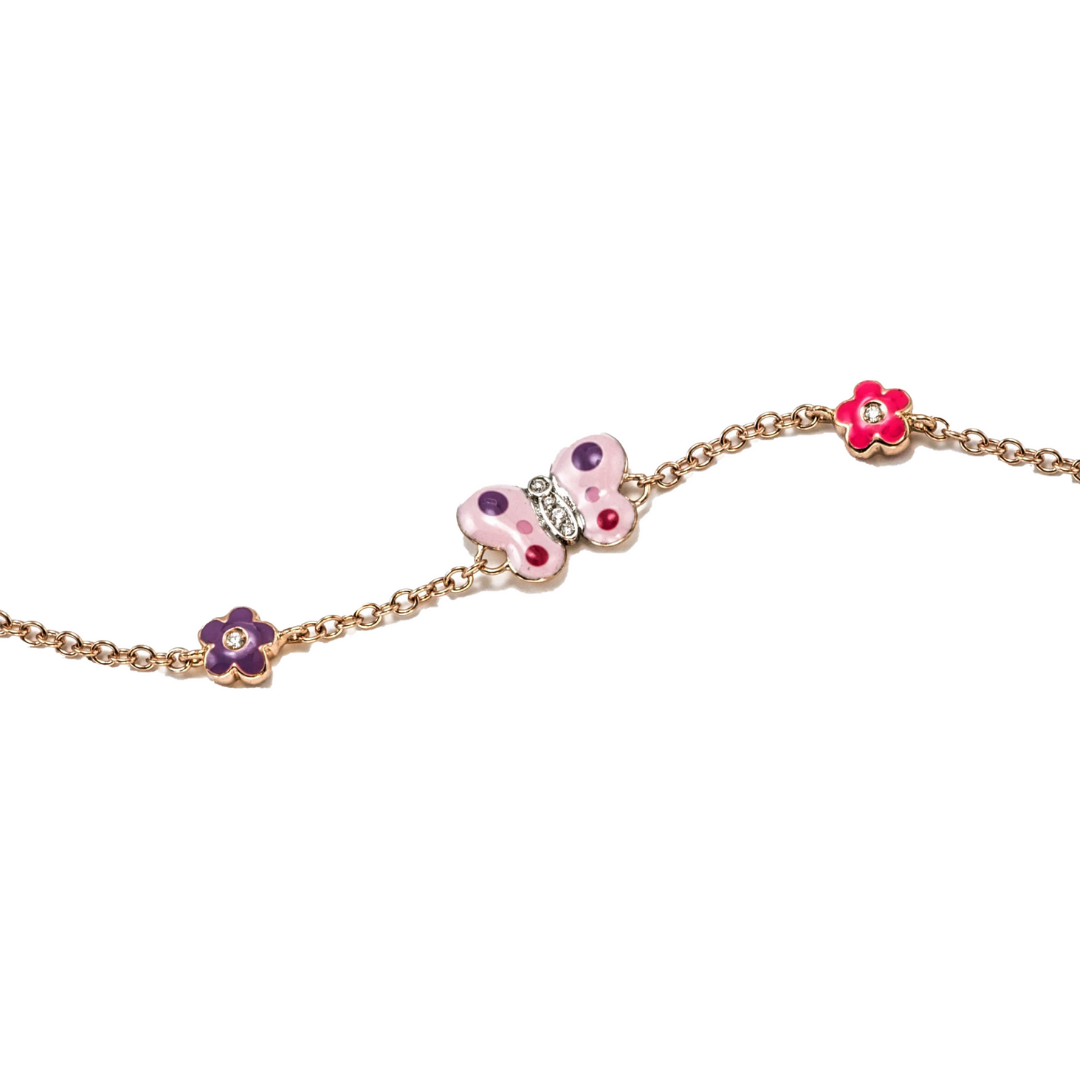Butterfly Bracelet with Flowers
