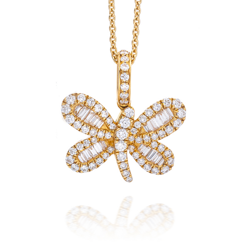 Butterfly Diamond Gold Pendant