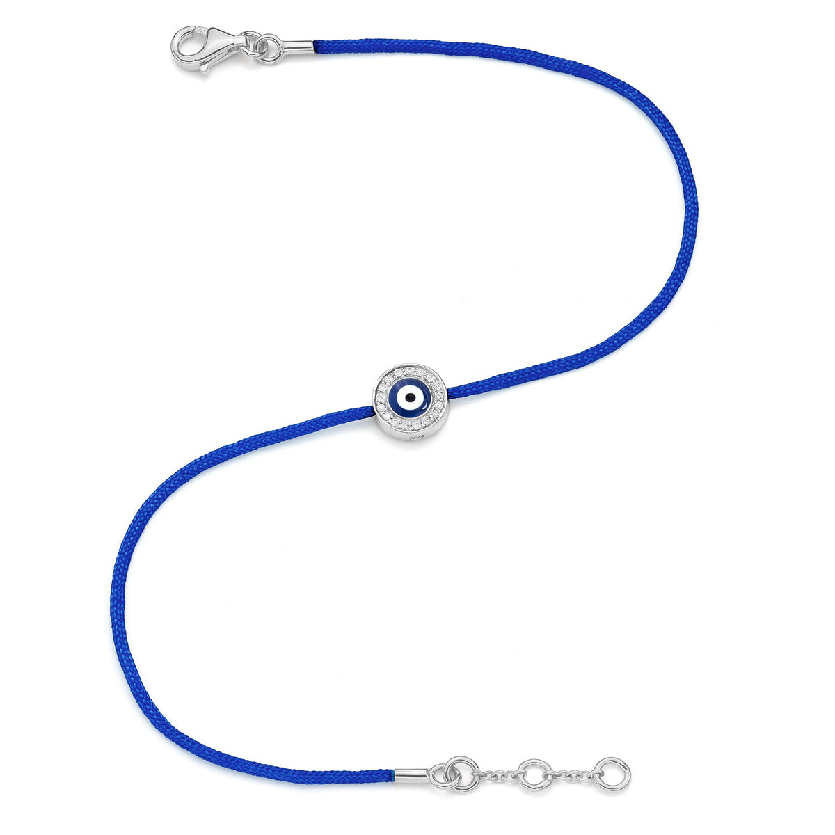 Yellow Gold Vermeil Men's Navy Eye & Cord Bracelet (7-7.5")