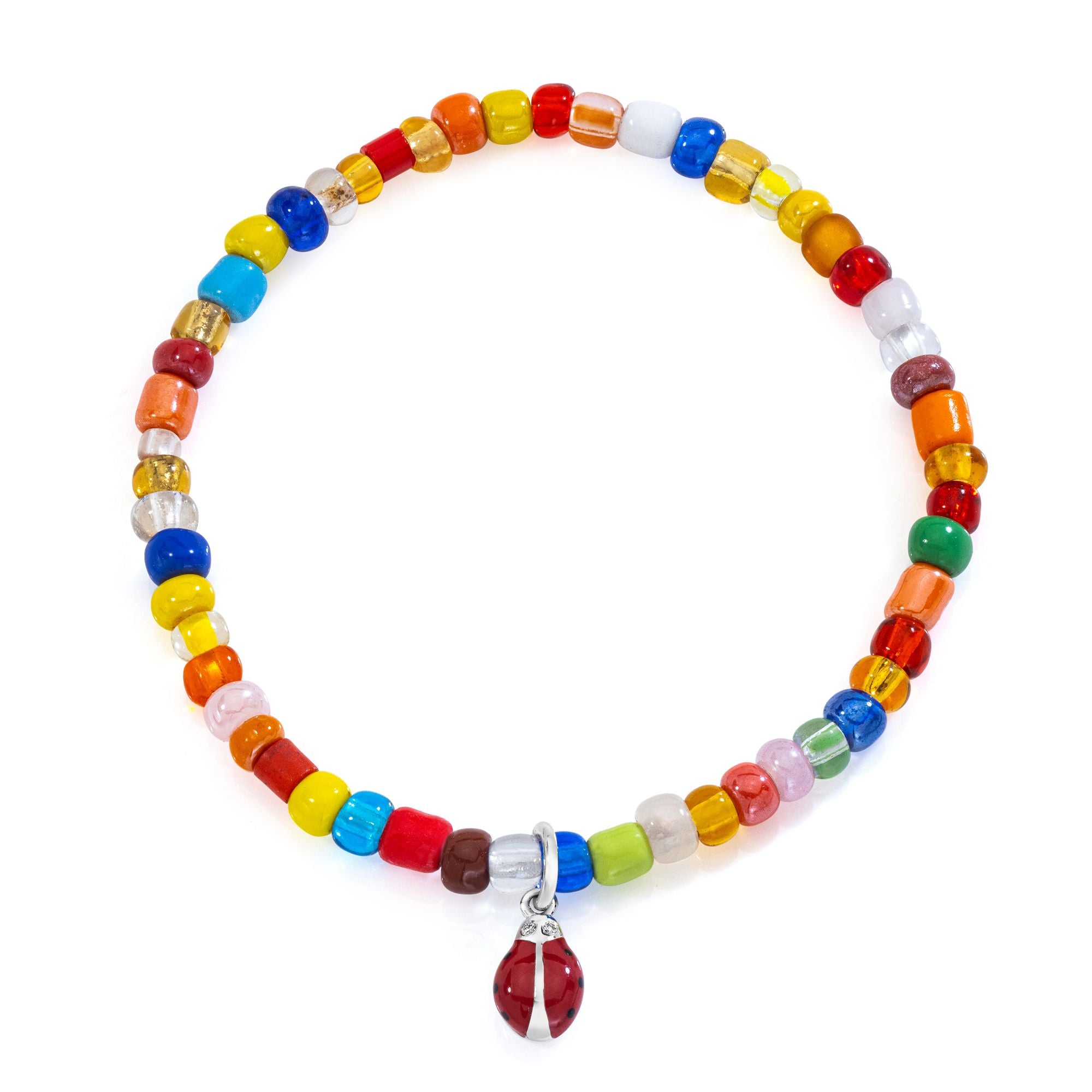 Ladybug Beaded Stretch Bracelet