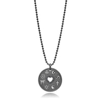 Love is My Religion Black Rhodium on Faceted Chain