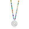 Love Is My Religion Silver on Colorful Beaded Chain