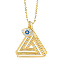 Large Abracadabra Series 4 Necklace Paired beautifully with our 18K Baguette  Diamond & Sapphire Eye Charm.