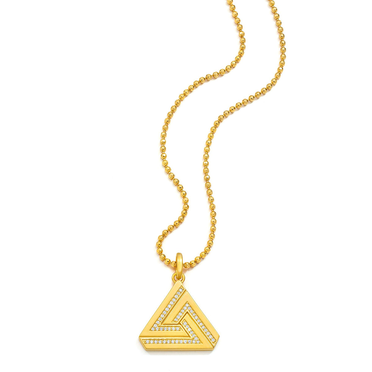 Small Abracadabra Triangle Series 1 on Vermeil Faceted Chain