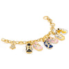 18K Yellow Gold Pink/White Engravable Strap Sneaker with Diamond Star - Pre Order