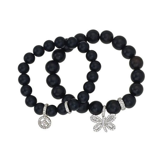 prayer bead bracelet with diamond charms