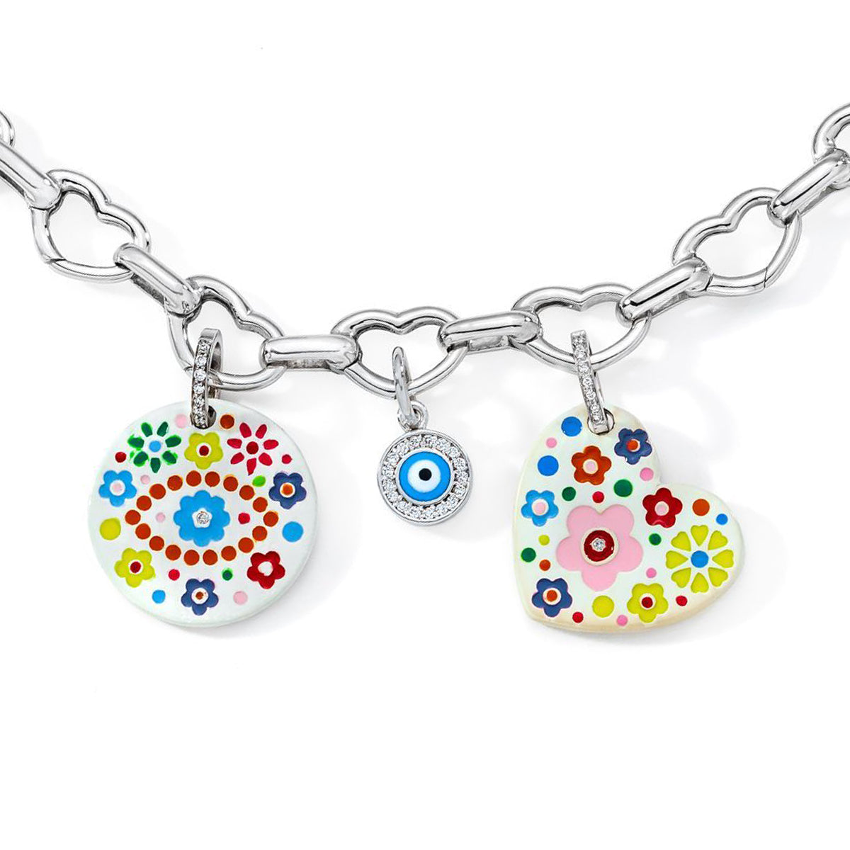 Heart link shop charm bracelet